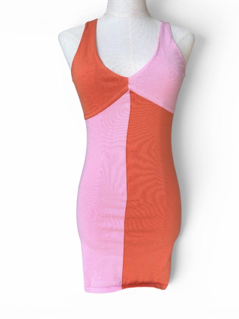 Princess Polly Pink & Orange Colorblock Knit Mini Dress